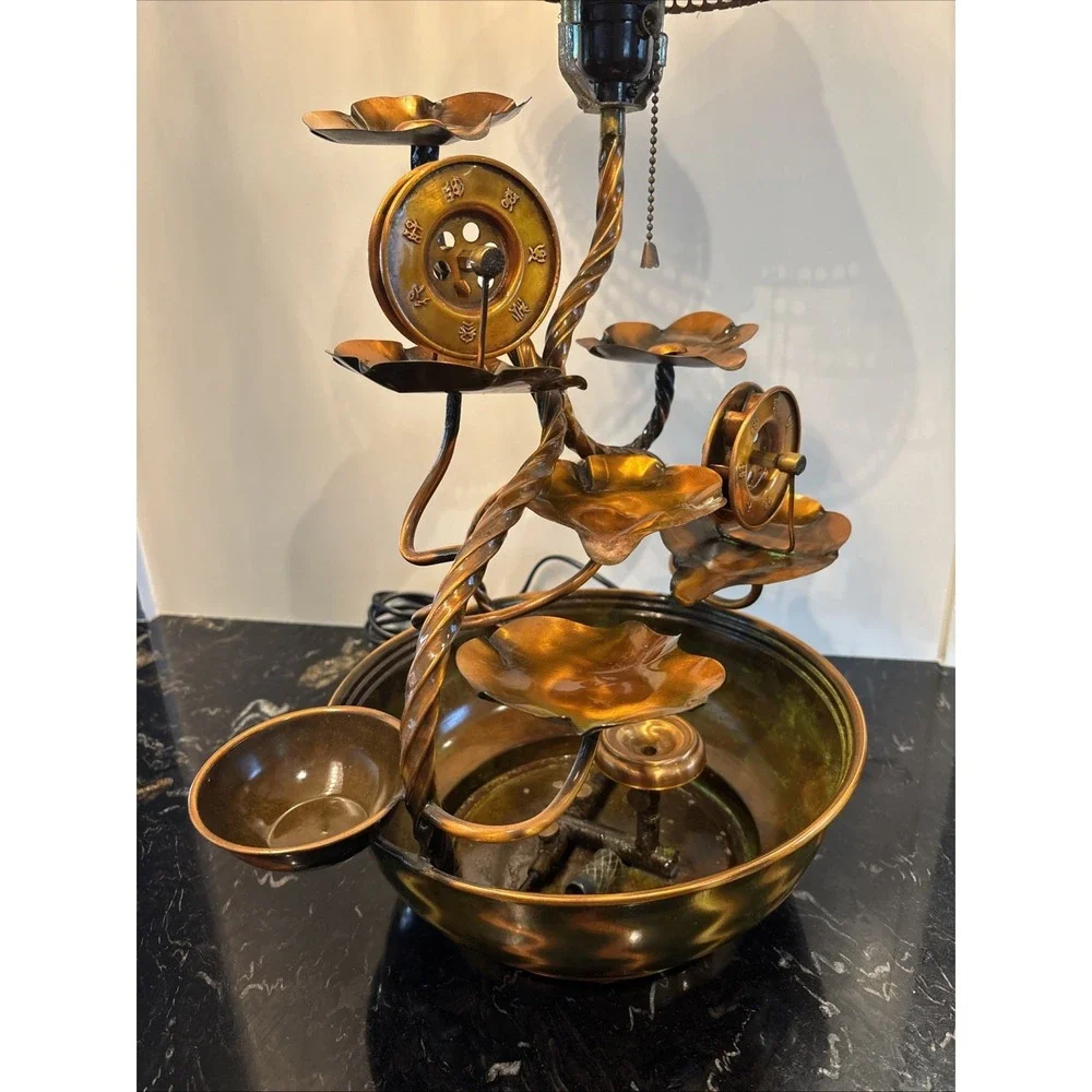 Copper Water Wheels Fountain & Lamp- Feng Shui Sphere